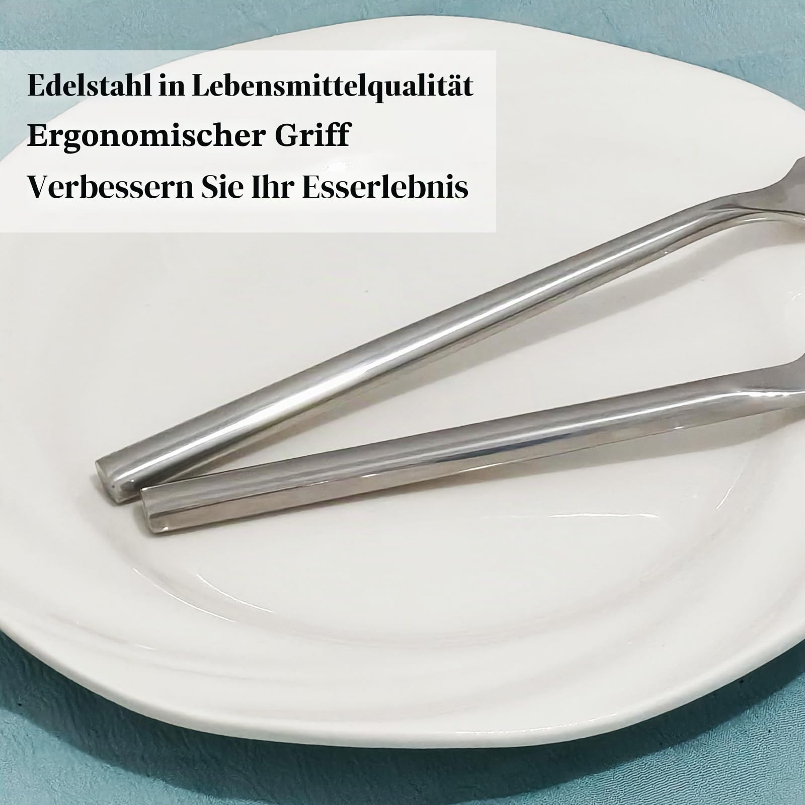 Ovales Spiegel Silber 30-teiliges Besteck set, Besteckset aus Geschmiedetem Edelstahl Mit Europäischem Design, Modernes, Spülmaschinenfest, Cutlery Set für 6 Personen