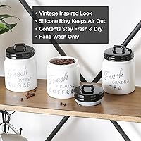 Vista 8 de DII contenedores de cerámica para cocina, juego de 2, jarra para galletas y recipiente para café, color aqua, Recipiente, Rojo