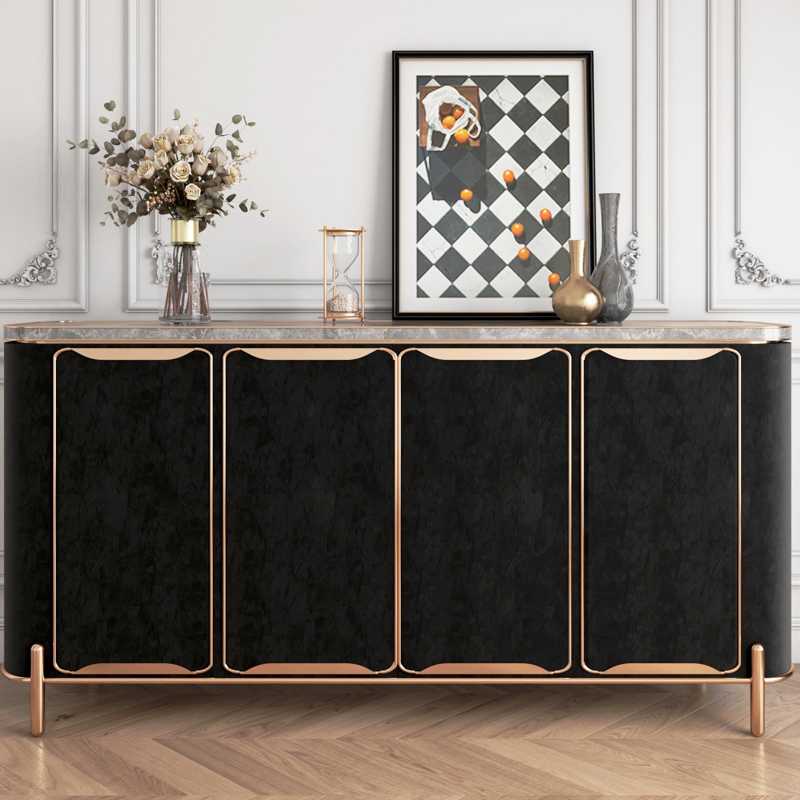 Yenhome Tapeta aksamitna, czarna, 60 x 300 cm, tapeta ścienna do salonu, samoprzylepna folia filcowa, welur, folia samoprzylepna, meble o wyglądzie materiału, folia dekoracyjna na ścianę, komodę