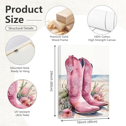 Miniatura 115 de Arte de pared bohemio con margaritas, decoración de pared de lienzo de montaña, impresiones abstractas de flores silvestres, puesta de sol, arte de