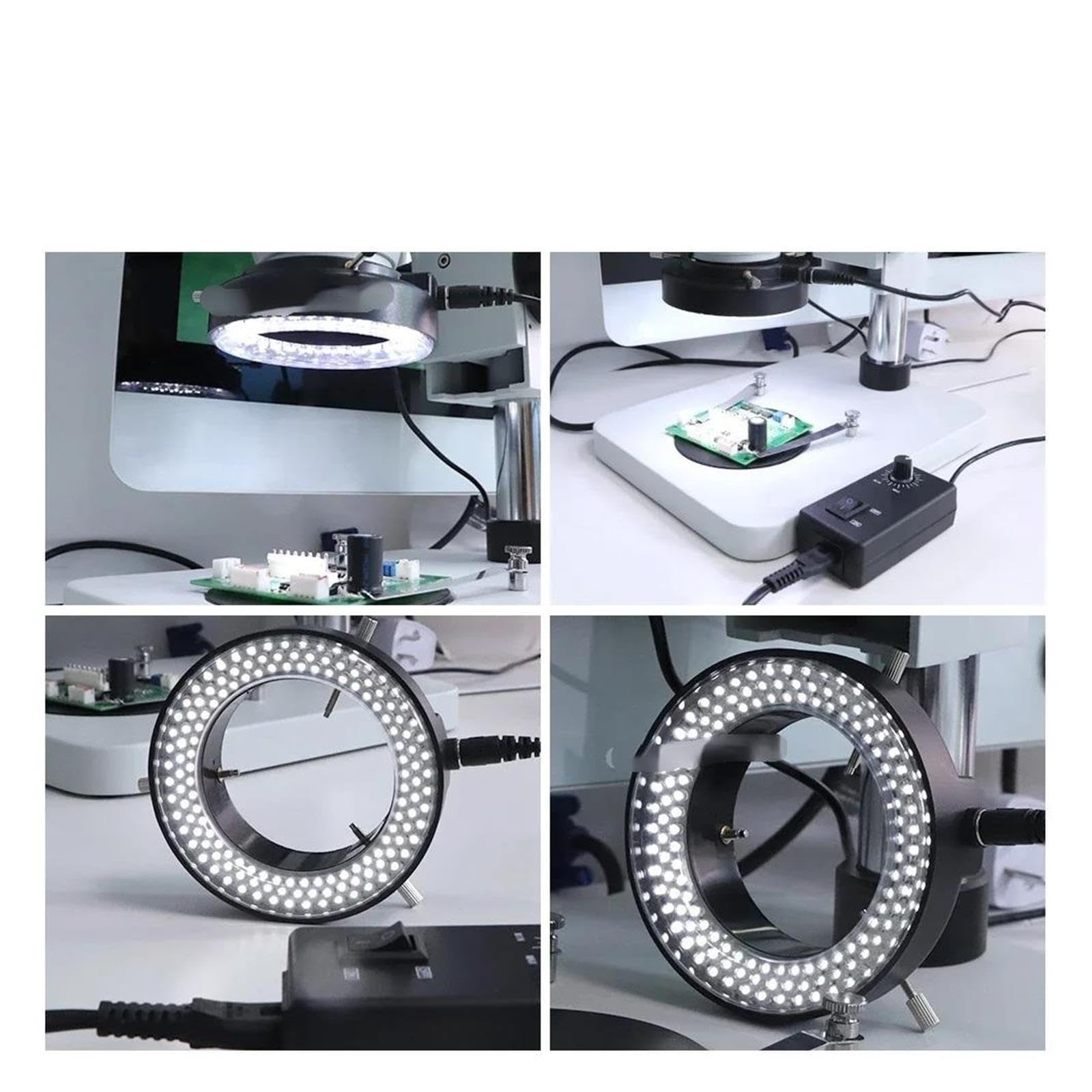 Fotocamera con obiettivo for microscopio industriale con luce ad anello