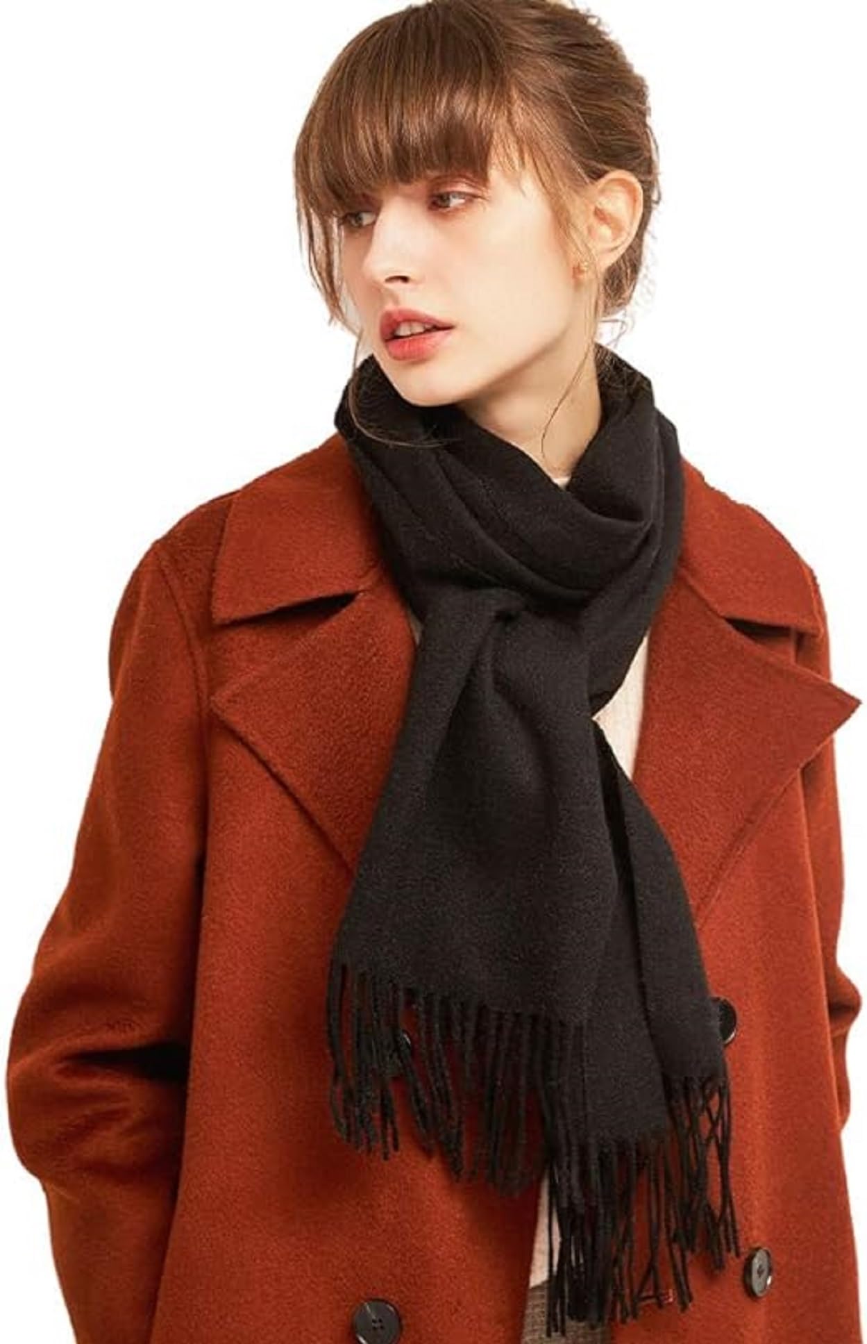 Women's Solid Plain Winter Pashmina Muffler (m-02_Black) (Free Size)-image-10
