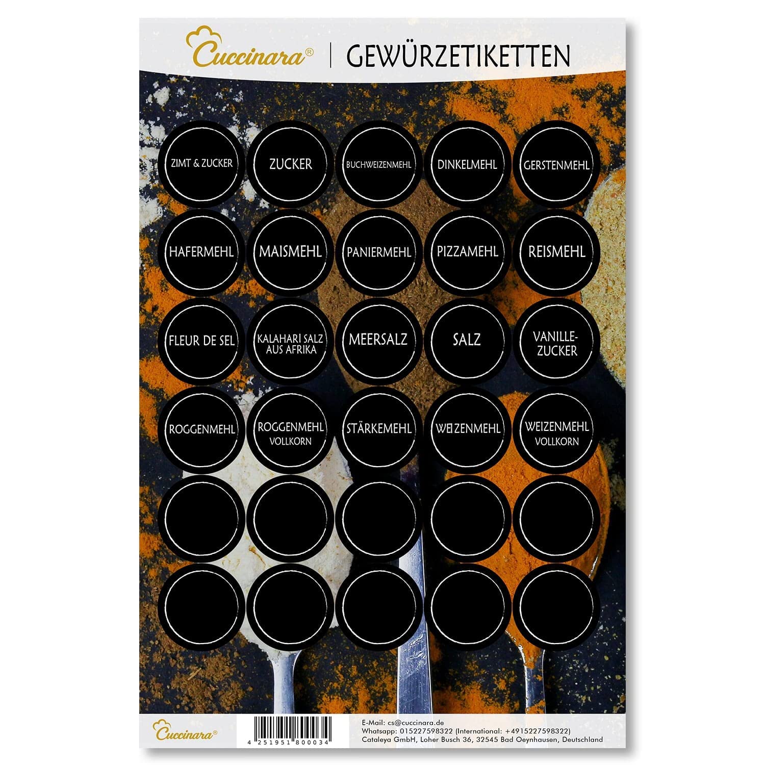 130 etichette adesive – Rotondo – Nero trasparente – Etichette per spezie autoadesive – impermeabili – 38 mm – per barattoli di spezie, barattoli e scaffali