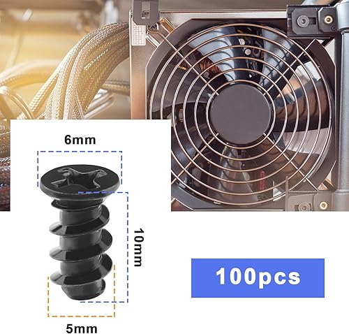 Miniatura 3 de 100 tornillos de instalación de ventilador de refrigeración de carcasa de computadora, tornillos de ventilador de repuesto compatibles con