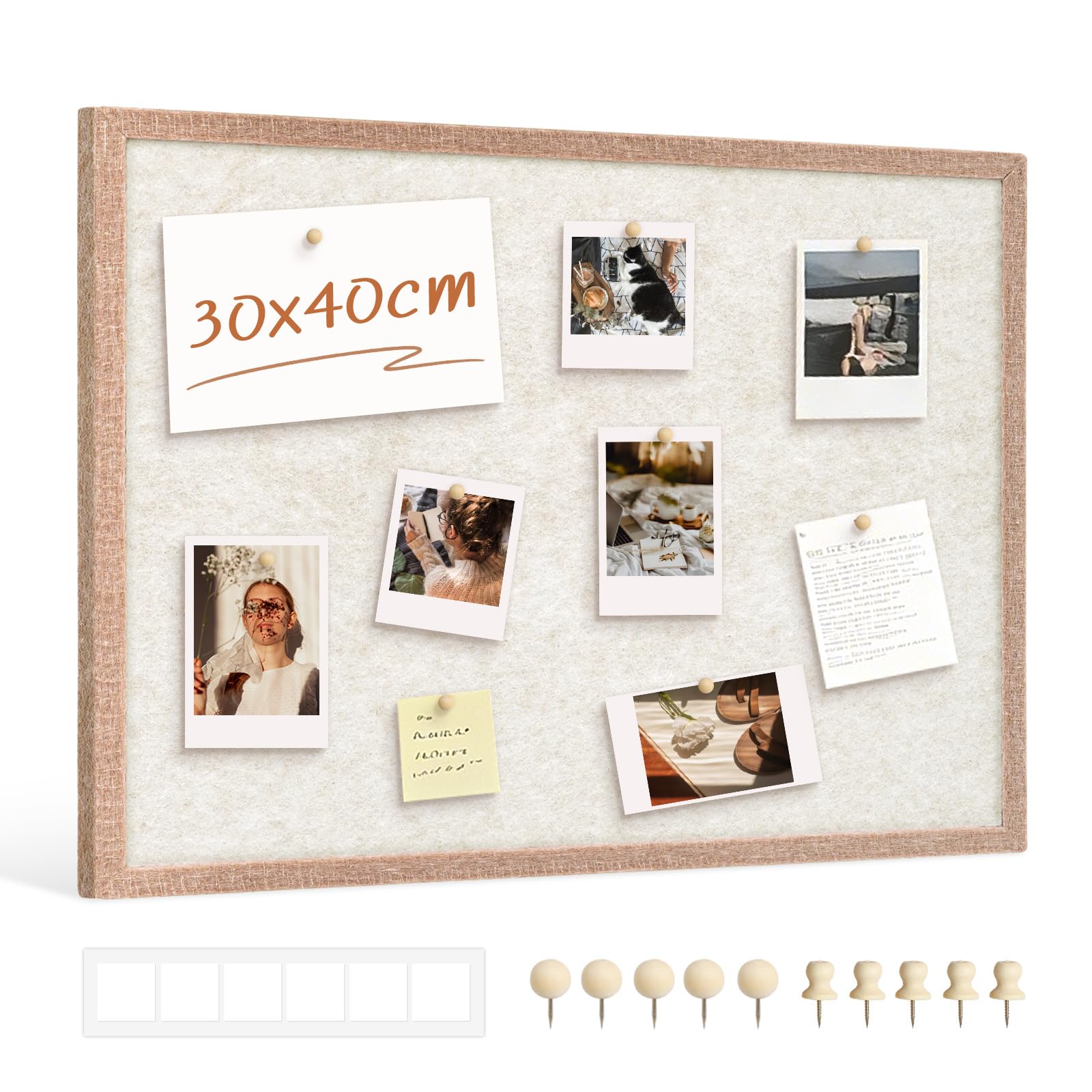 DOLLAR BOSS Small Pin Board 100% Felt Cork Boards for Walls 30 X 40 cm