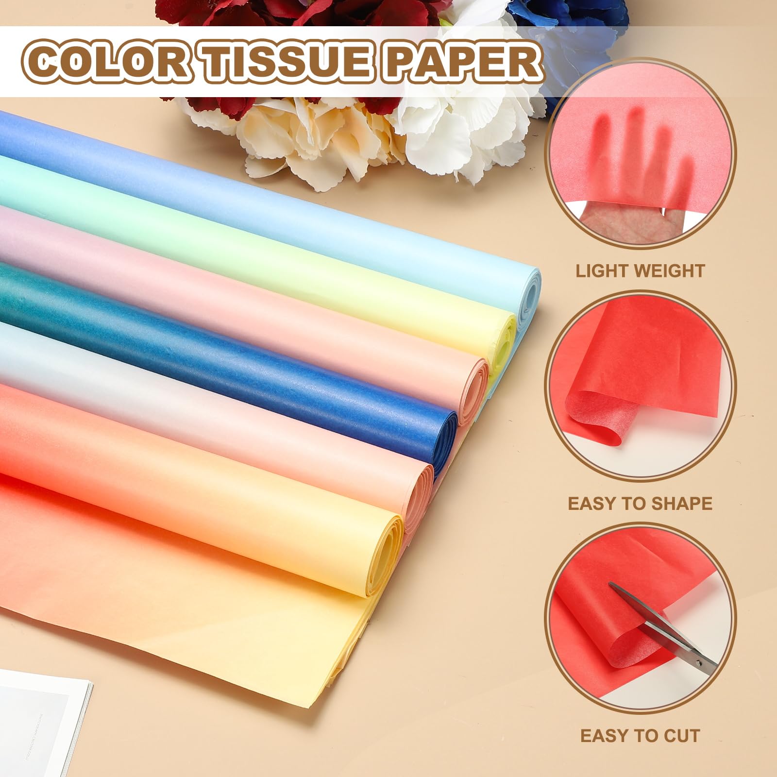 PATIKIL 60 Fogli Di Carta Velina Colorata All'ingrosso Per Sacchetti Regalo, 27.6x19.7" Carta Da Imballaggio A Gradiente Blu Verde Per Decorazioni Artigianali Feste Natale Riempitivo