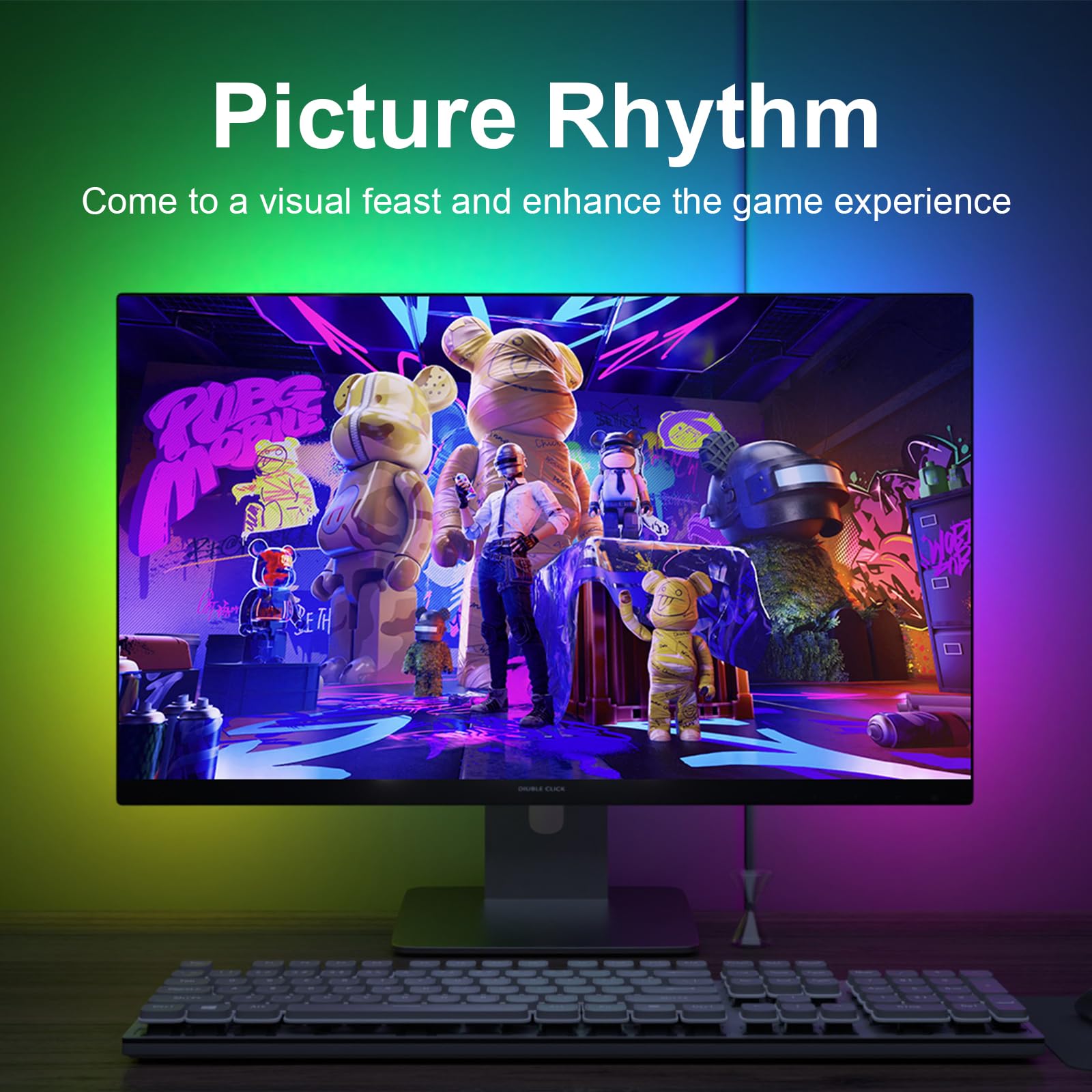 MIWATT Gaming Monitor Light, Backlight with Screen Color sync Effect for 24inch Computer Monitor, Compatible with Windows - Image 4