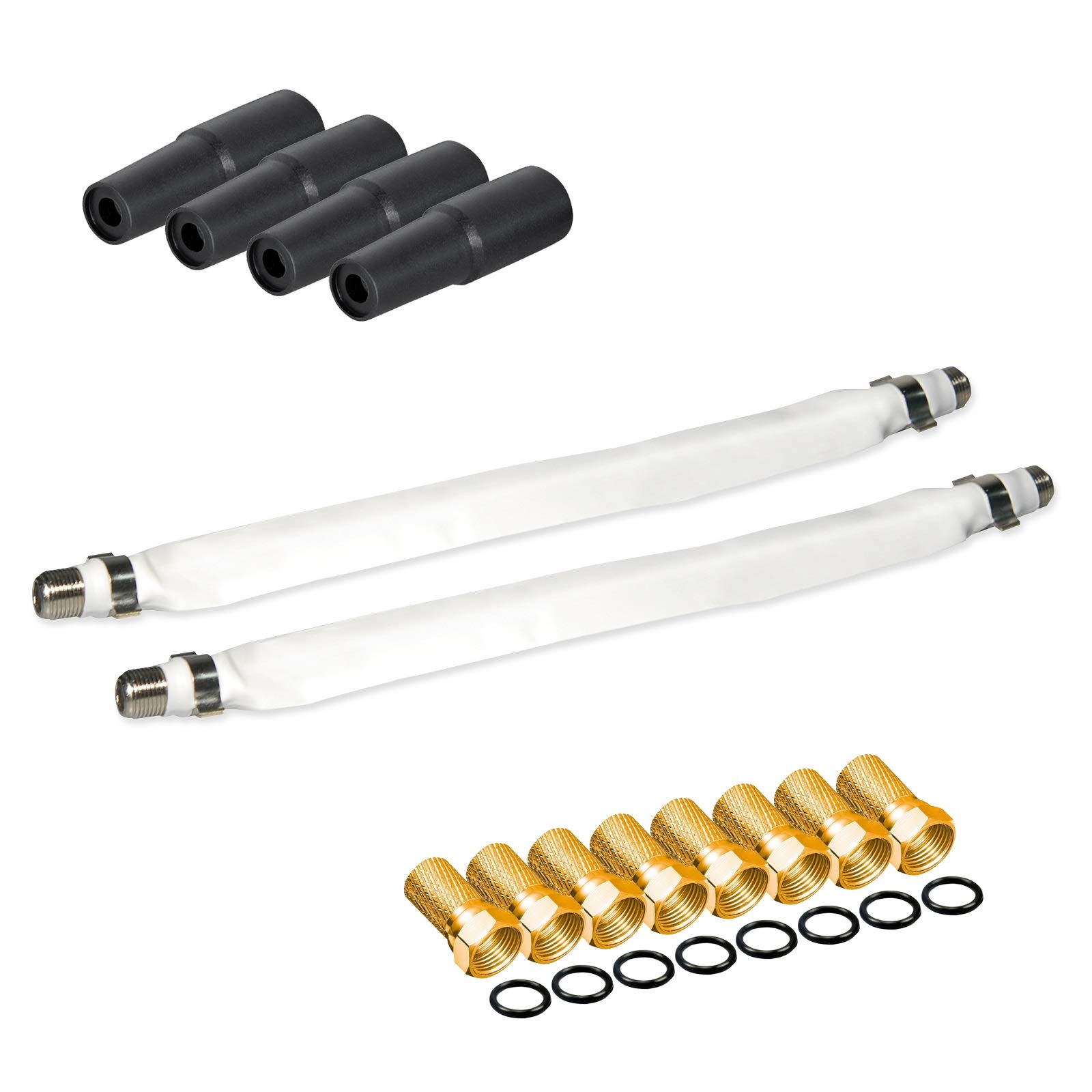 Megasat Flachantenne Profi Line H30 D2 Twin inkl. Fensterhalterung + 20m Kabel + 2X Fensterdurchführung. Neueste Generation für HD und SD TV (einfache und stabile Montage) Set