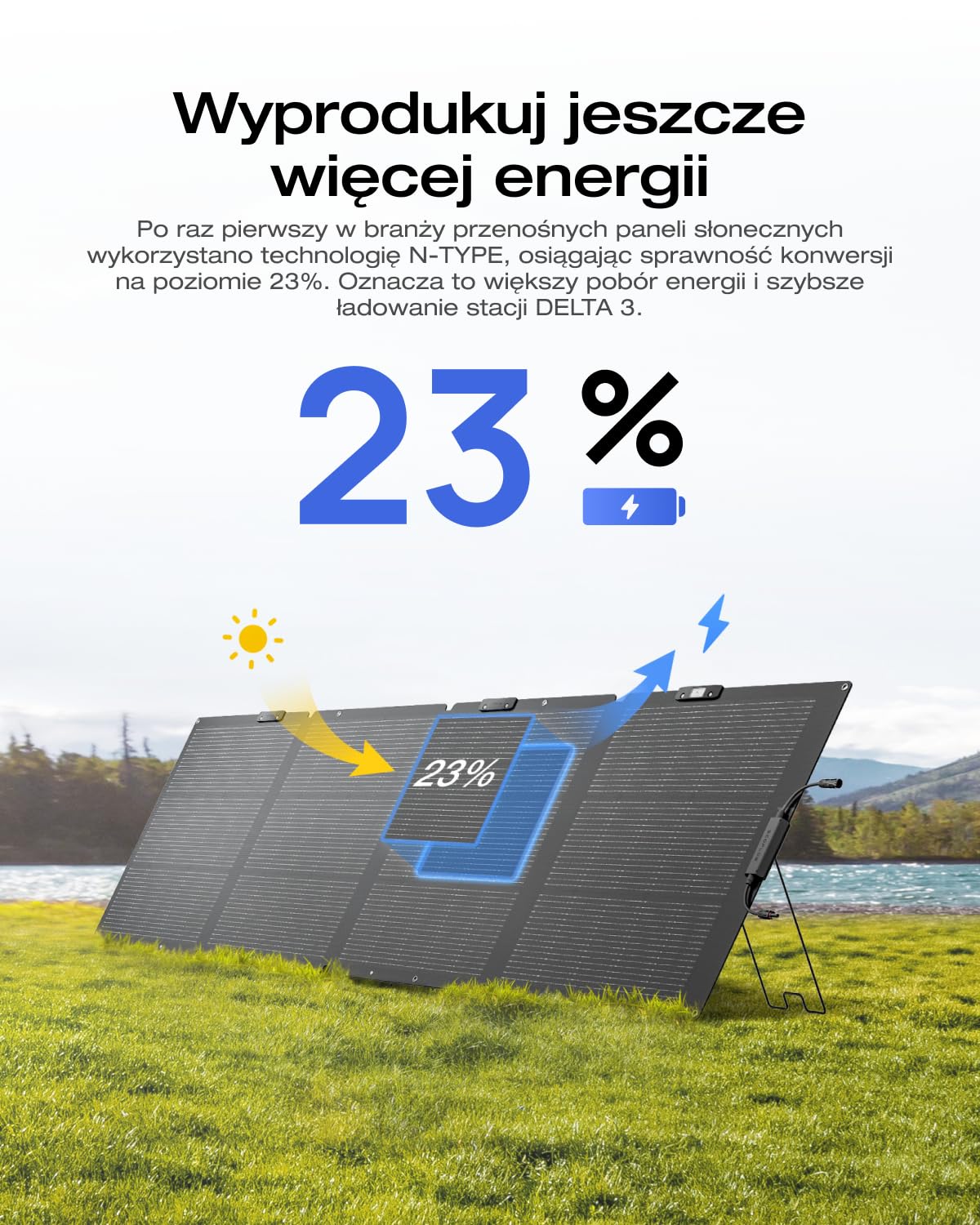 EcoFlow DELTA 3 Przenośna stacja zasilania z panelem słonecznym 220 W, generator słoneczny 1024 kWh, balkonowa instalacja słoneczna z baterią, poza siecią oraz jako źródło zasilania rezerwowego