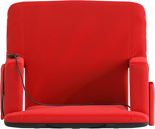 Miniatura 12 de Flash Furniture Asiento para estadio de Malta con respaldo y asiento calefactados, 6 posiciones reclinables, silla portátil con correas de mochila