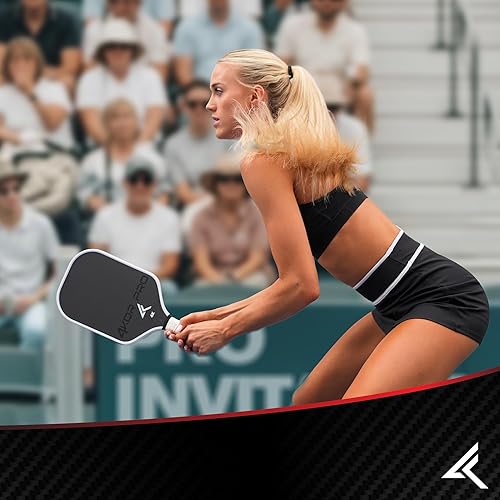 Miniatura 9 de 4KOR PRO Edition - Paleta de pickleball de fibra de carbono aprobada por USAPA de 0.630 in - Raqueta de pickleball profesional de compuesto ligero