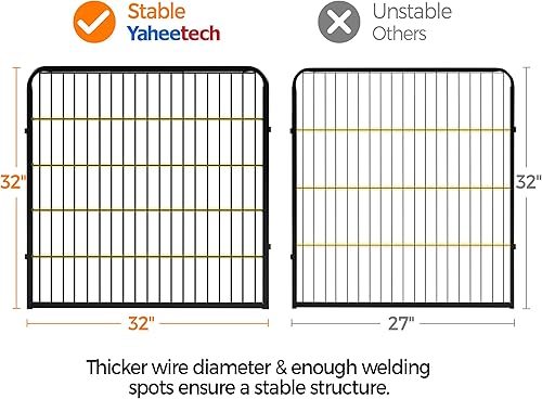 Miniatura 8 de Yaheetech Corralito para perros para interiores, valla extra ancha para perros y exteriores, plegable, para patio, jardín, caravana, campamento, 16