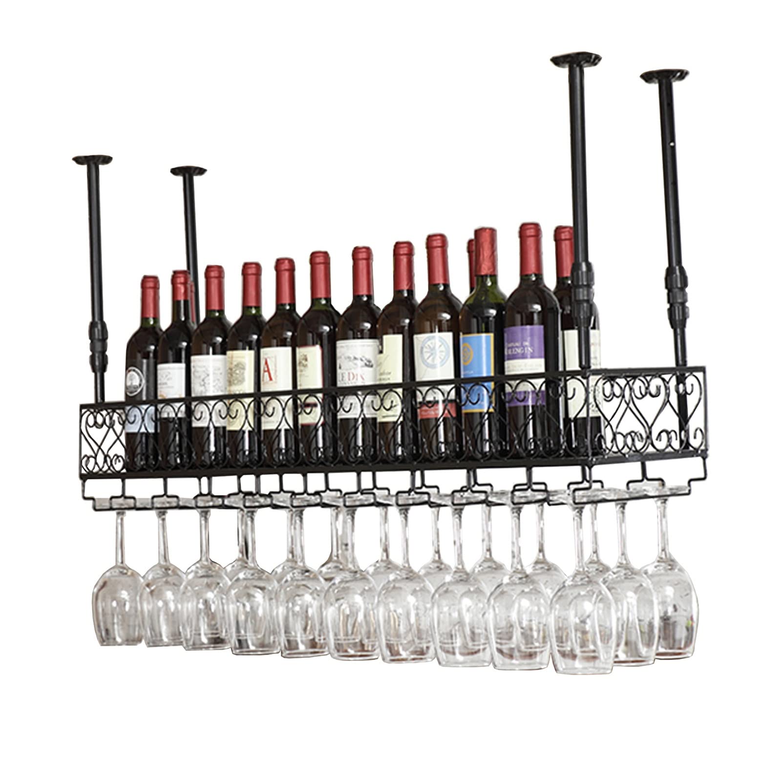 Casier à vin suspendu pour libérer vos plans de travail et ranger vos verres