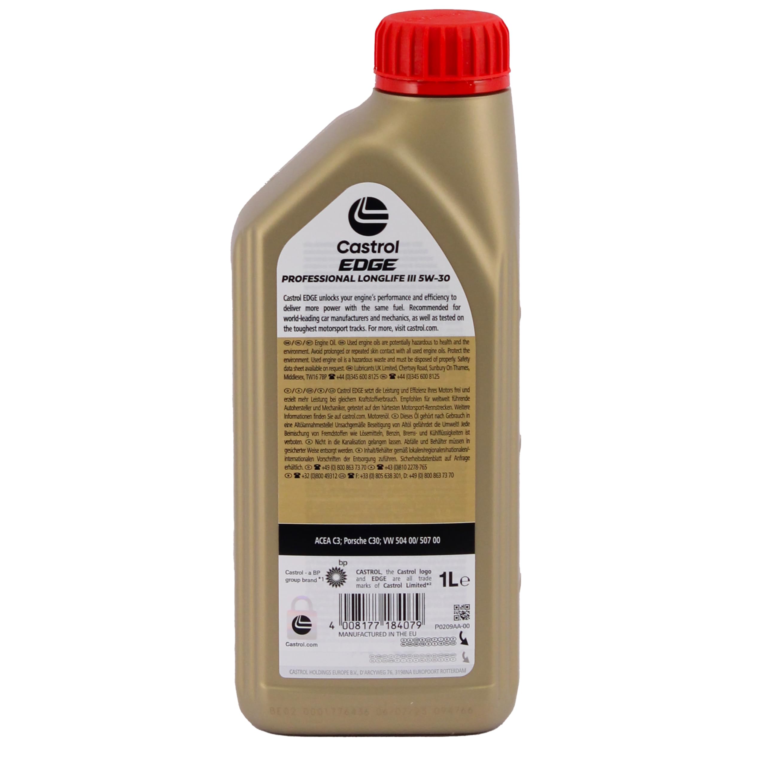 Olio motore 5w30 benzina diesel lubrificante Castrol Edge Professional LongLife III 5w-30 con Portachiavi Cavatappi conf. 6x1lt