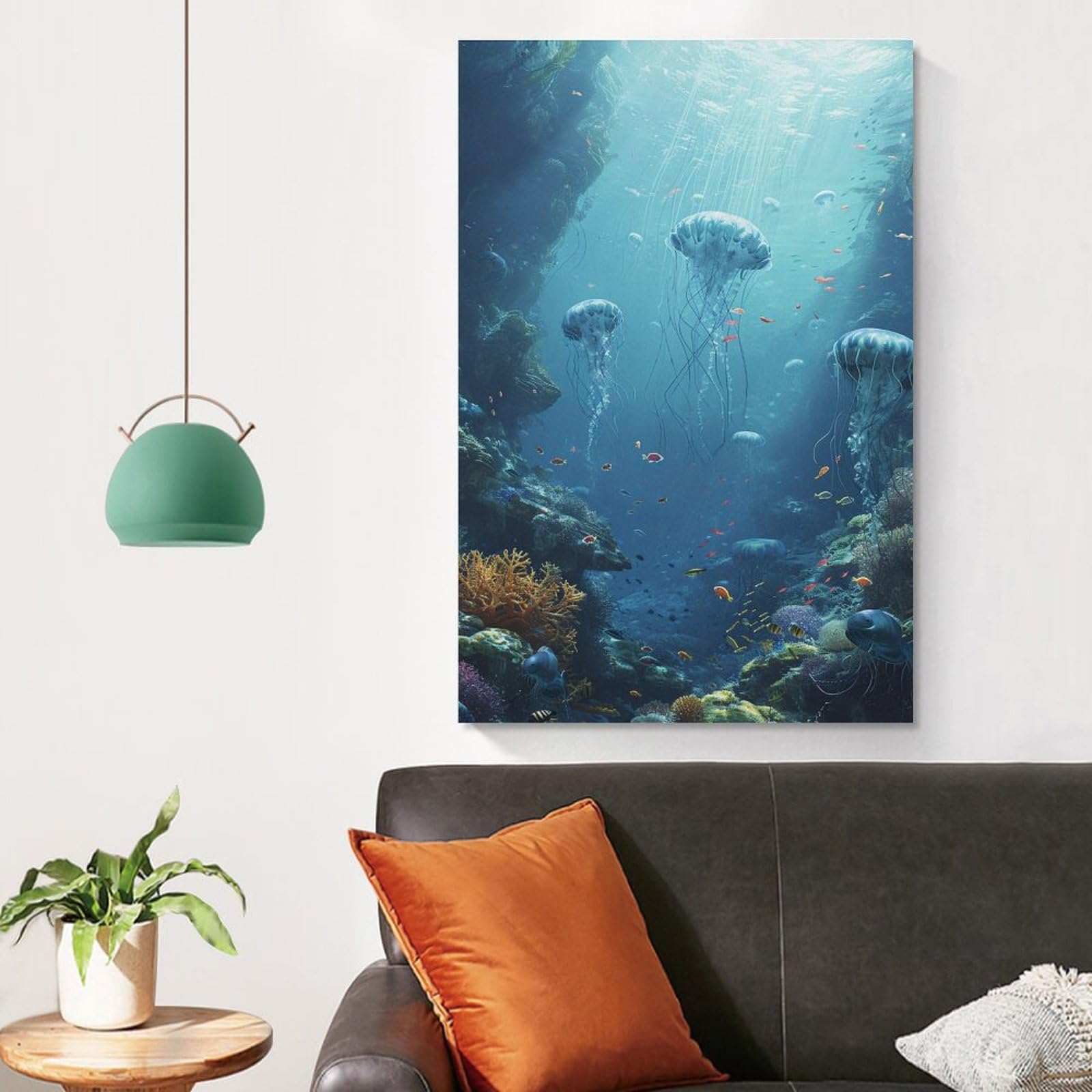 海月 クラゲ アート 絵画 壁飾り インテリア イラスト 海 深海魚 海の