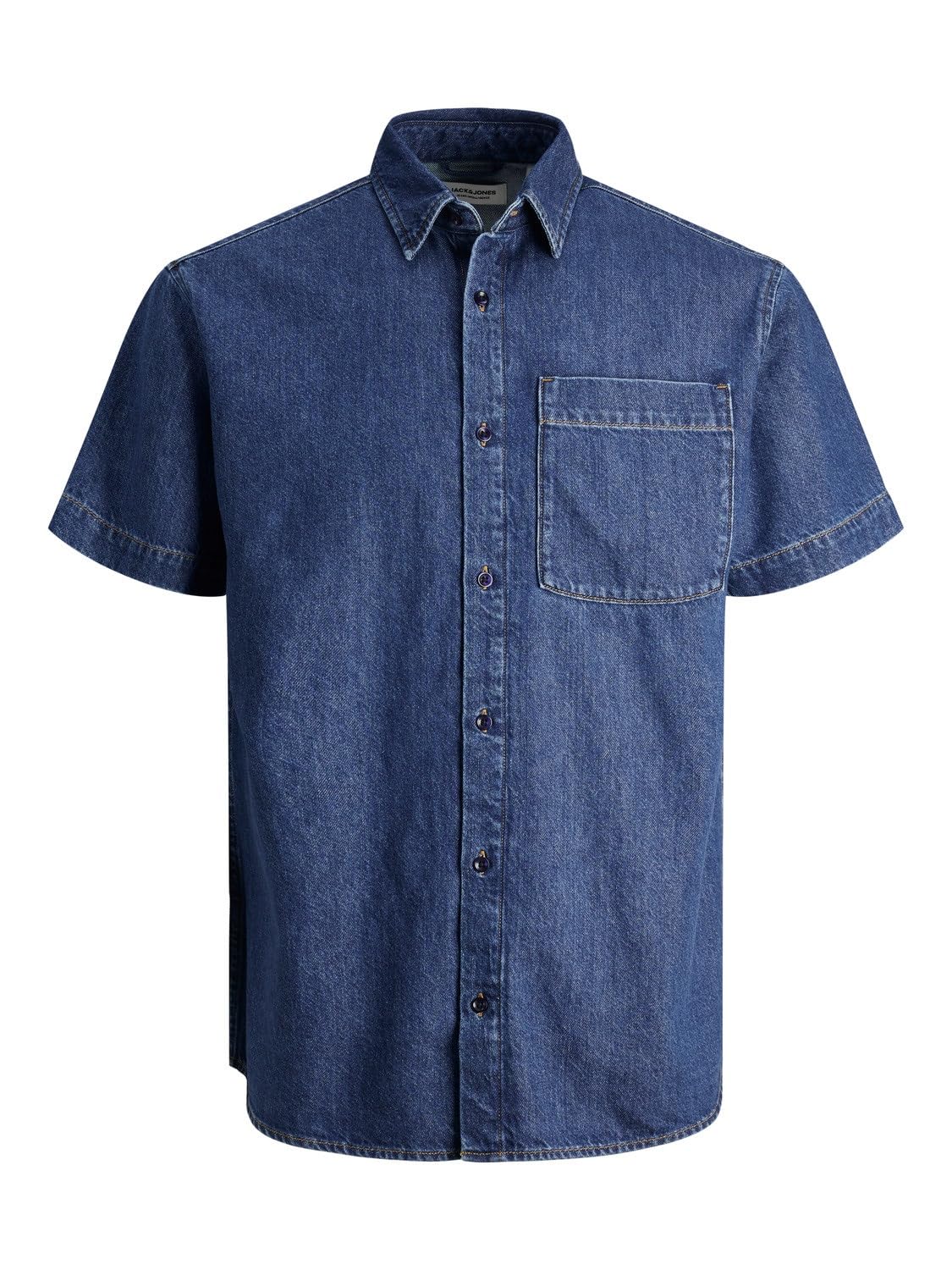 JACK & JONES Men's Comfort Fit Denim Shirt, Blue Denim, XL