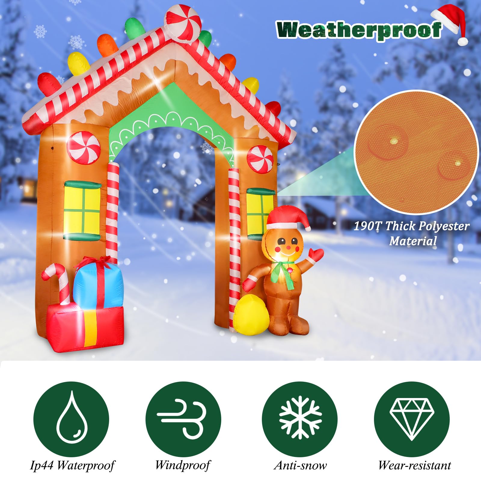 Kerstboog opblaasbaar 260 cm kerst / winter deco - Arjen Verhuurt Kerstboog opblaasbaar 260 cm kerst / winter deco - Arjen Verhuurt