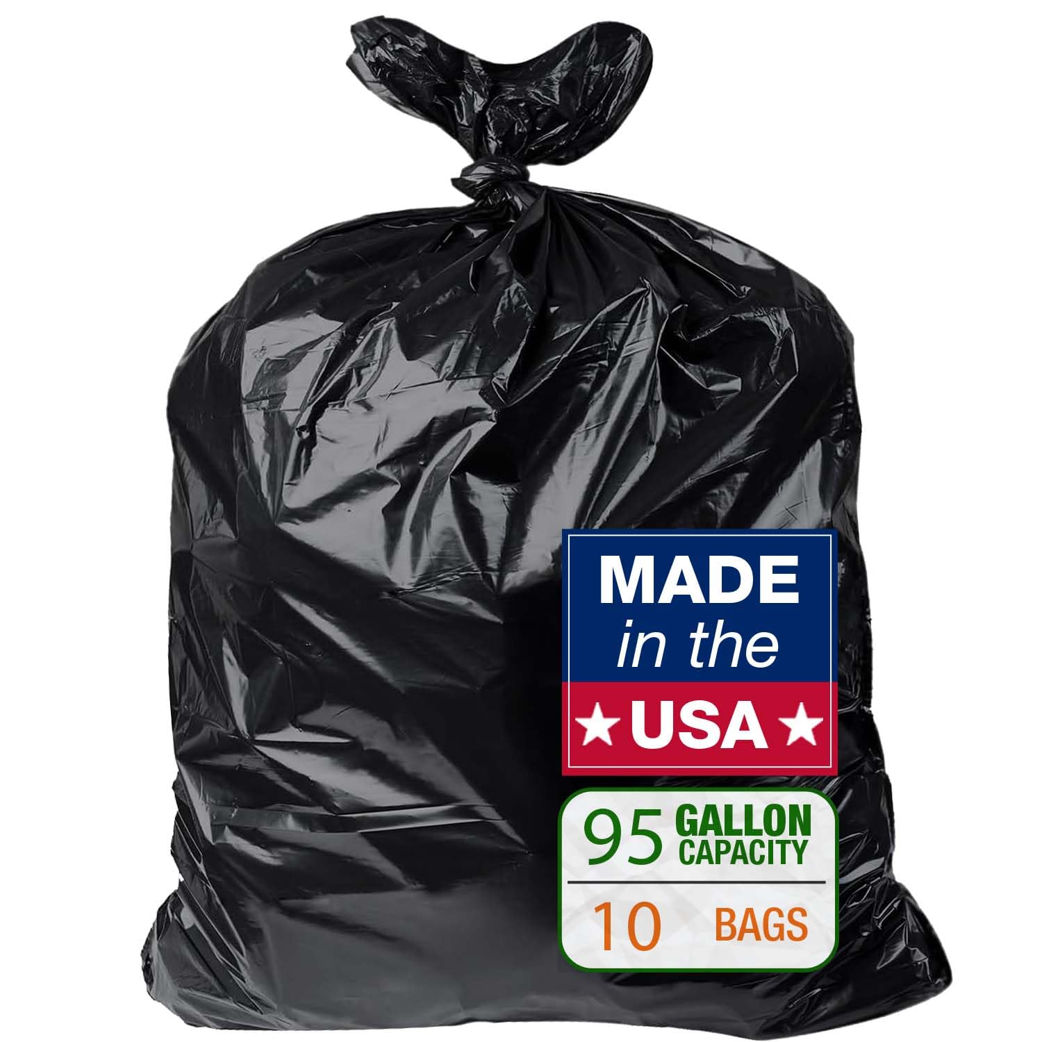 95–96 Gallon Medium Duty Trash Bags – 10 Count (61" x 68")