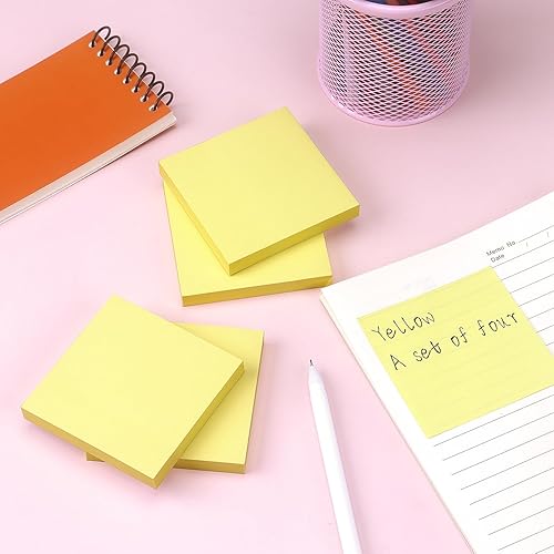 Miniatura 7 de Notas adhesivas 3 x 3 notas autoadhesivas de colores brillantes, 4 blocs de 100 hojasbloc (amarillo)