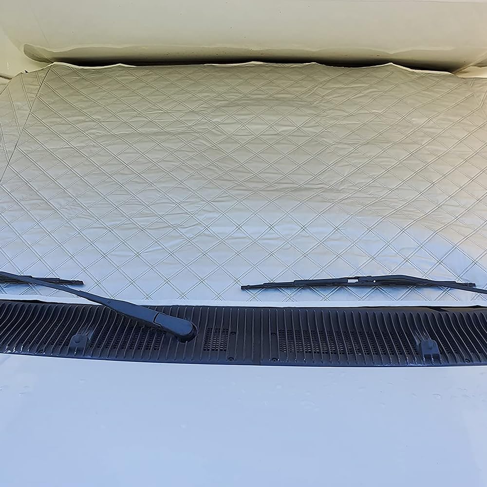 JSCARLIFE Windshield Snow Cover for Class C F-ord E450 RV 1997-2024, Windshield Cover for Ice and Snow RV Front Window Sunshade Cover RV Accessories with 4 Layer Materials and 2 Magnets
