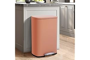 Spacious 50-Liter Kitchen Trash Can in a Vibrant Pink Hue
