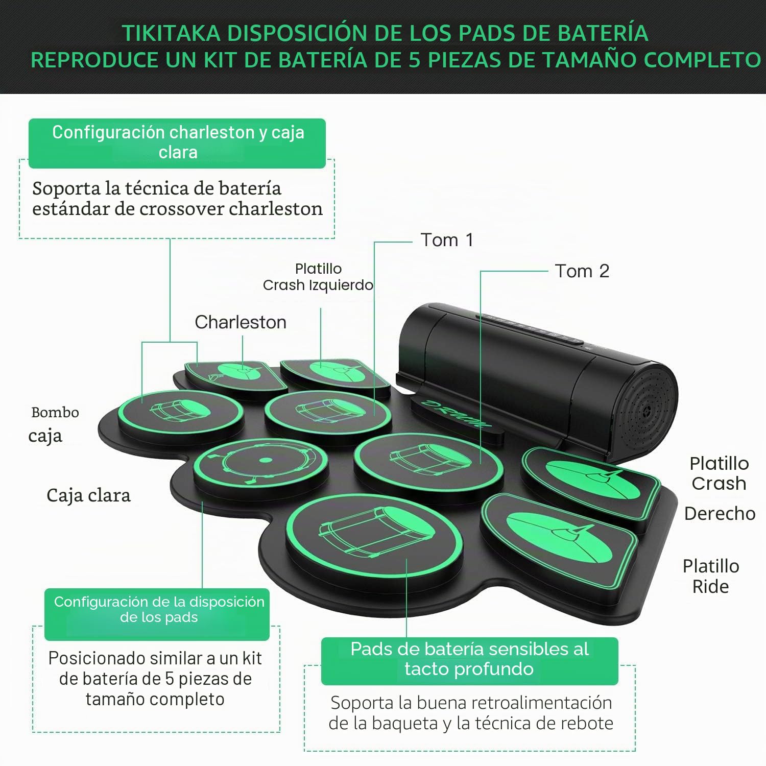 Juego De Batería Electrónica Drum Warmfunn