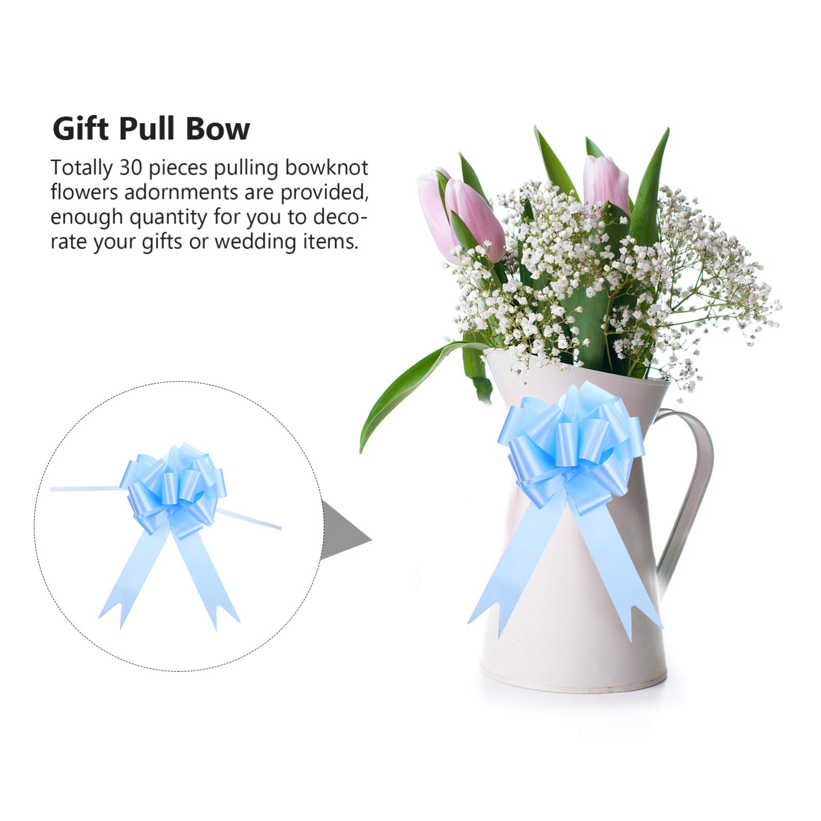 Abaodam 60pezzi Fiocchi Decorativi Per Regali Con Fiori Adesivi Per Matrimonio e Feste Confezione Da Profondo Per Decorare Pacchi e Bottiglie