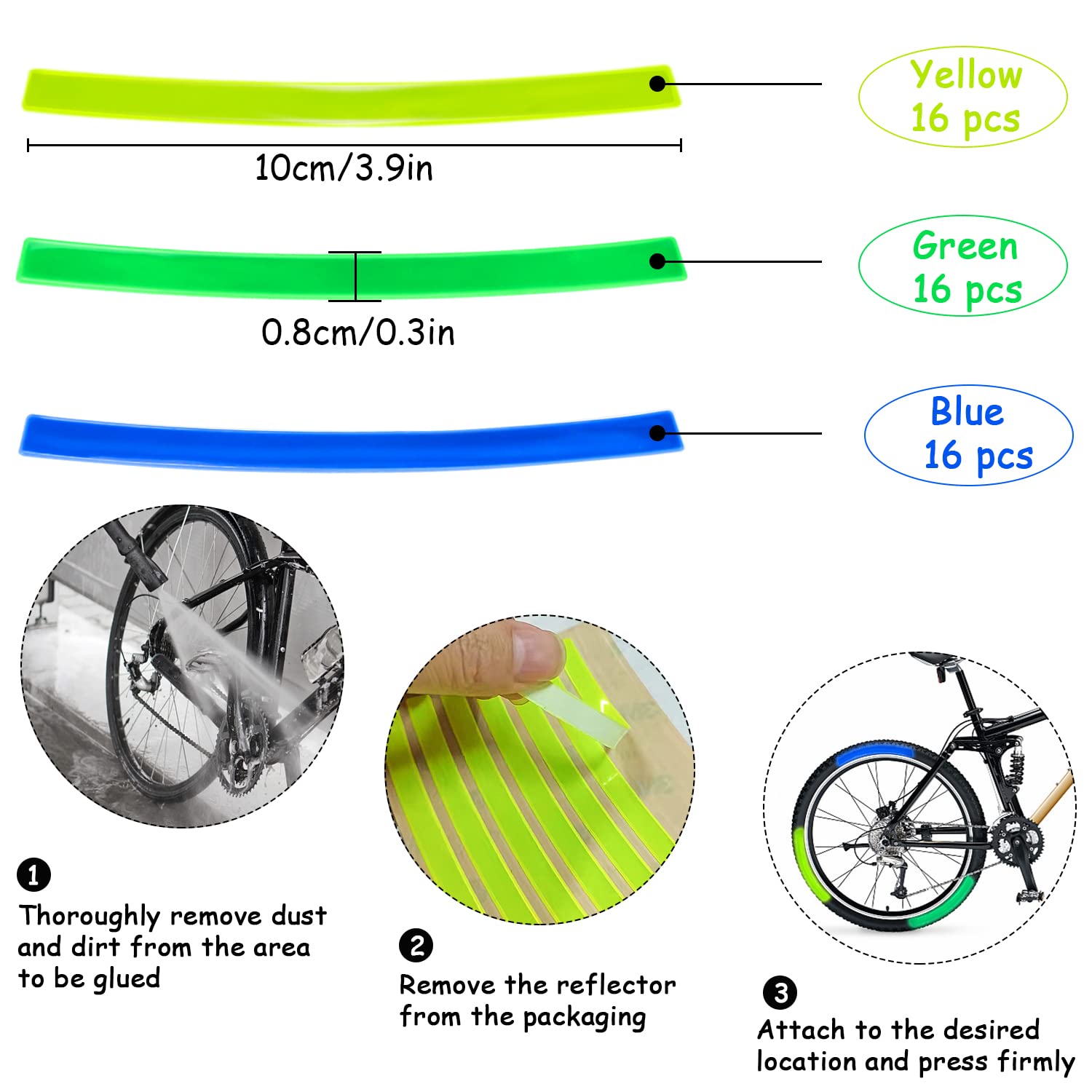 48 Reflektor Aufkleber Set - Reflektierende Warnaufkleber Für Fahrrad & Motorrad