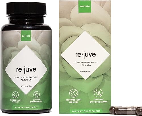 Synchro - Suplemento de apoyo articular ReJuve, soporte para cartílago y articulaciones sin OMG, suplemento articular con ácido hialurónico y