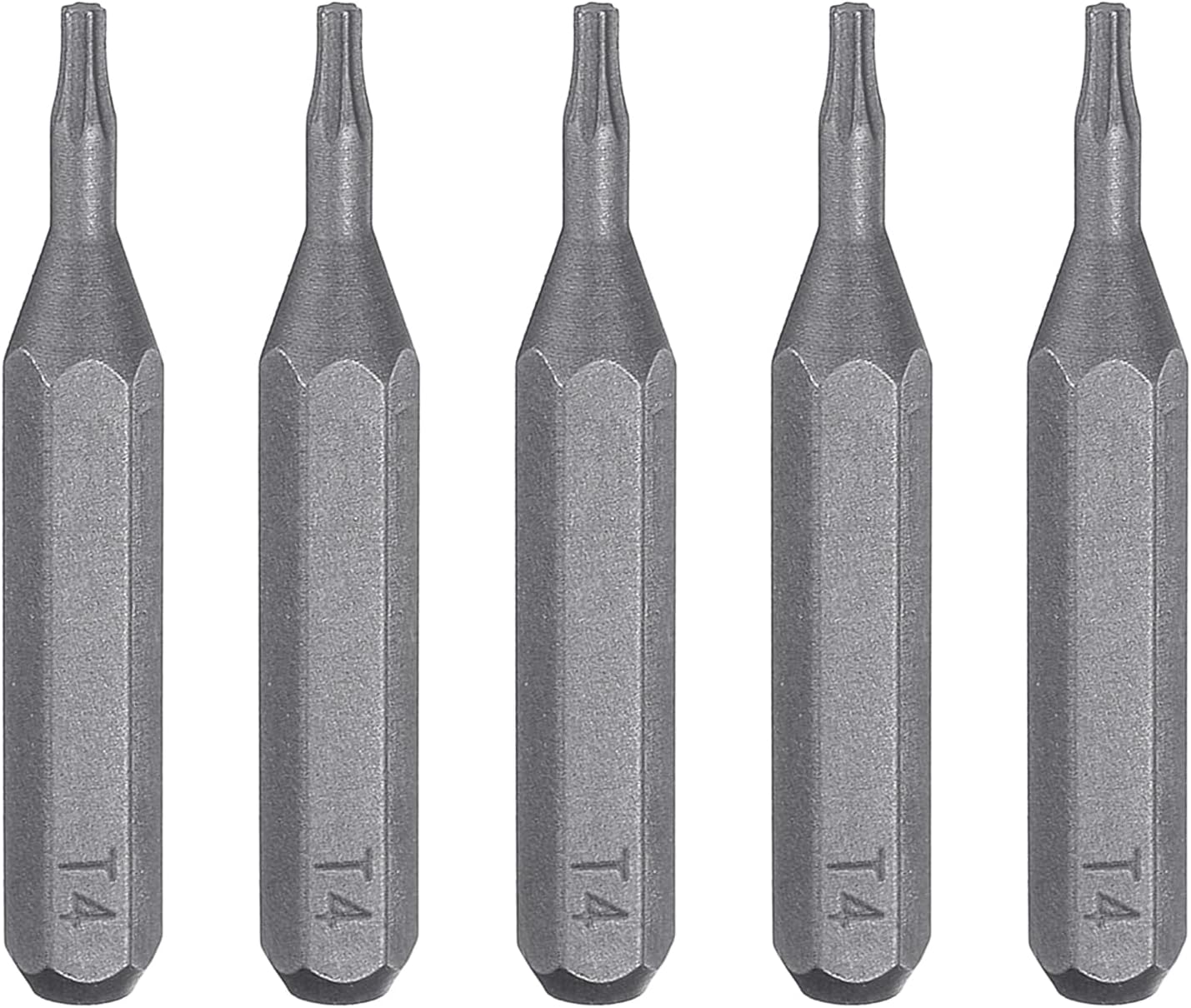 HARFINGTON 5pcs T4 Torx Screwdriver Bit 5/32" Hex Shank 28mm Length Magnetic Star 6 Point Head Hex Bits S2 Steel Screw Driver Bit for Electric Manual Screwdrivers Precision Repair