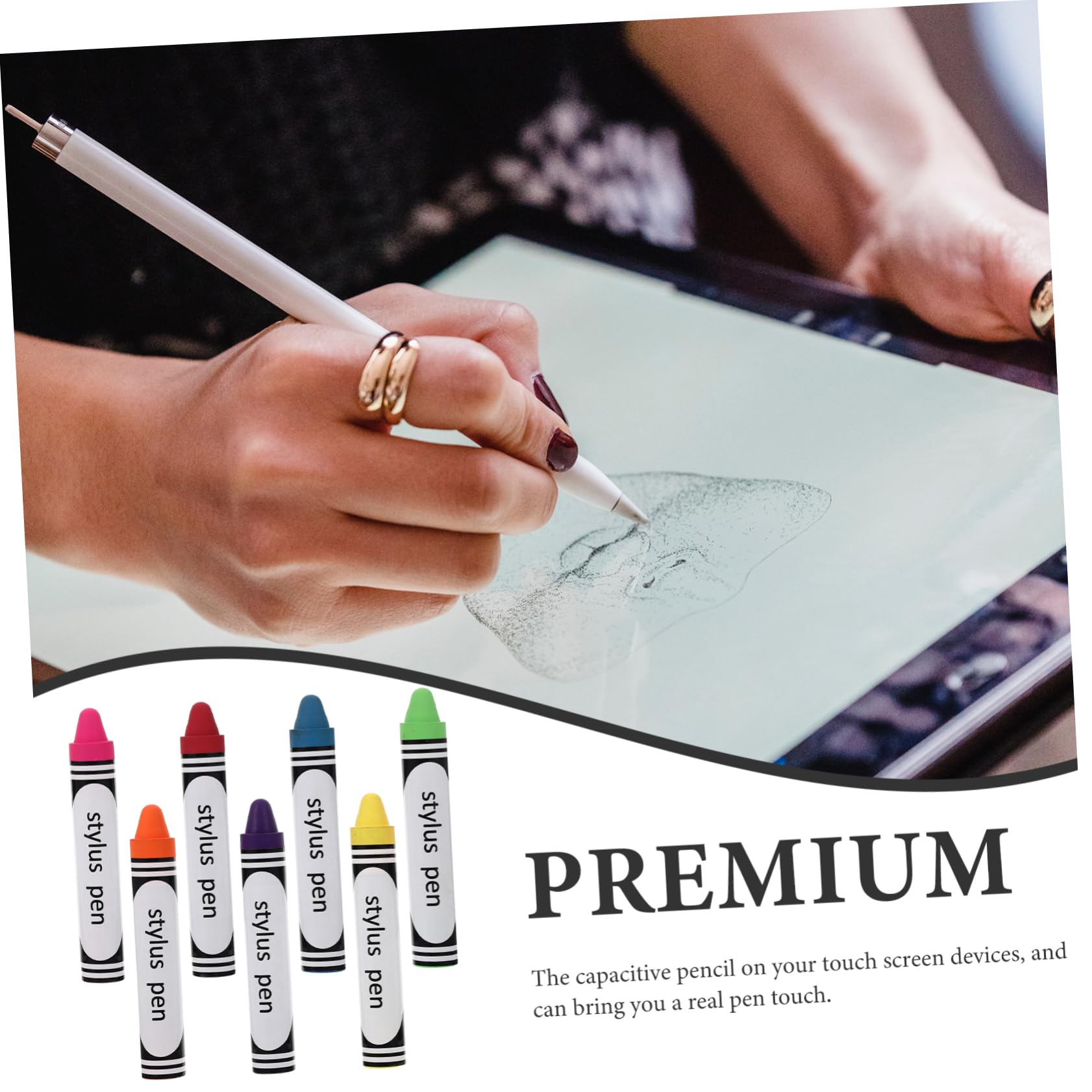 DOITOOL 21 Piezas lápiz óptico Capacitivo Pluma Escritura Tableta Aguja Lapiz Rojo Light Stylus Pen lápiz Capacitivo del teléfono lápiz Estilo Pluma Pantalla táctil Pluma Escribir