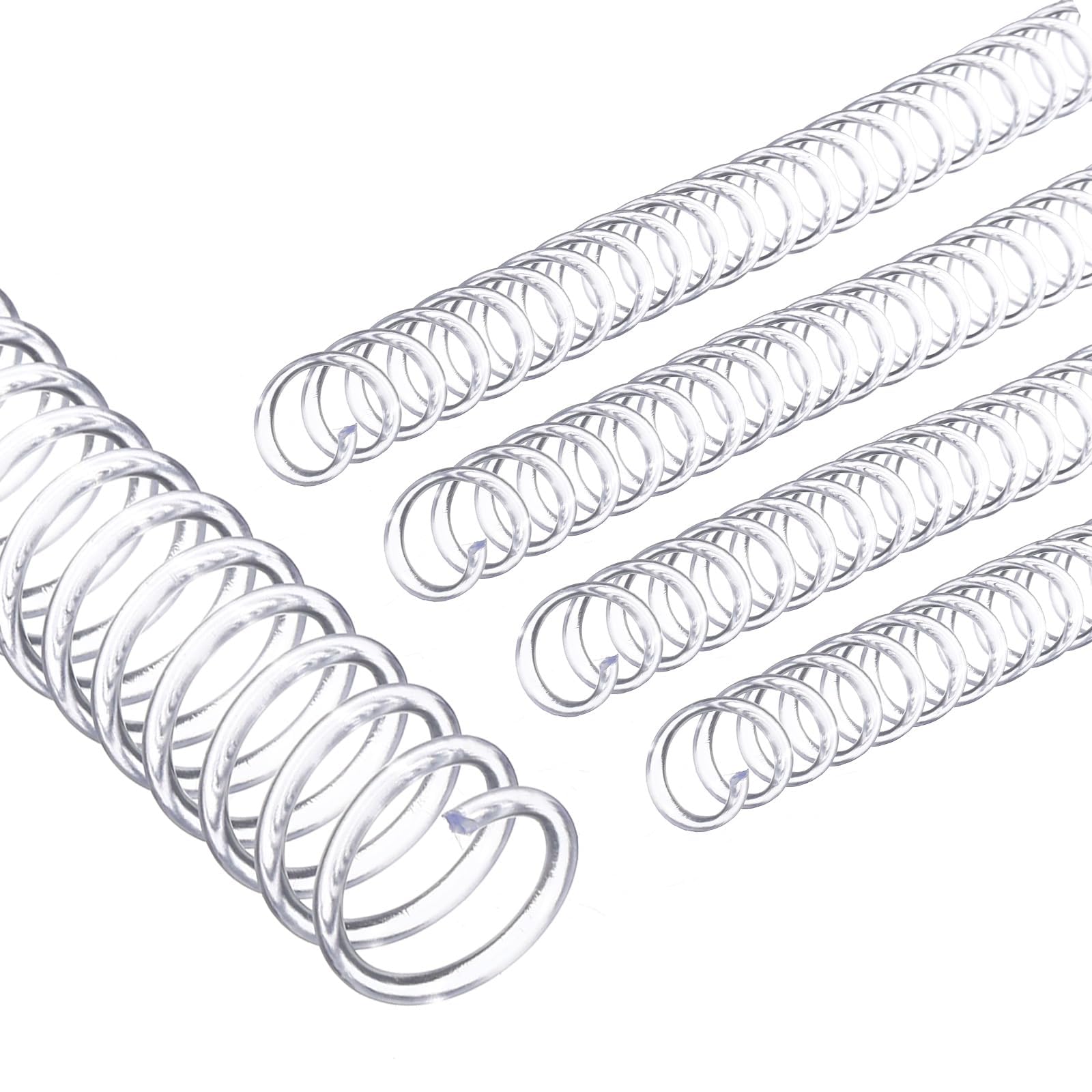 PATIKIL 20mm(3/4") Bobine di Rilegatura a Spirale in Plastica, 50pz Spirali di Rilegatura 170 Fogli Capacità 4:1 Passo Spirali Rilegatura per Rilegare Fogli Carta, Trasparente