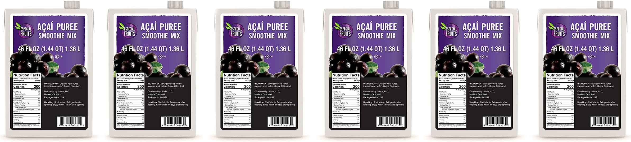 Especial Fruits (Previously Zola) Brazilian Super-fruit, Acai Berry Puree for Smoothies, Bowls and More (6)