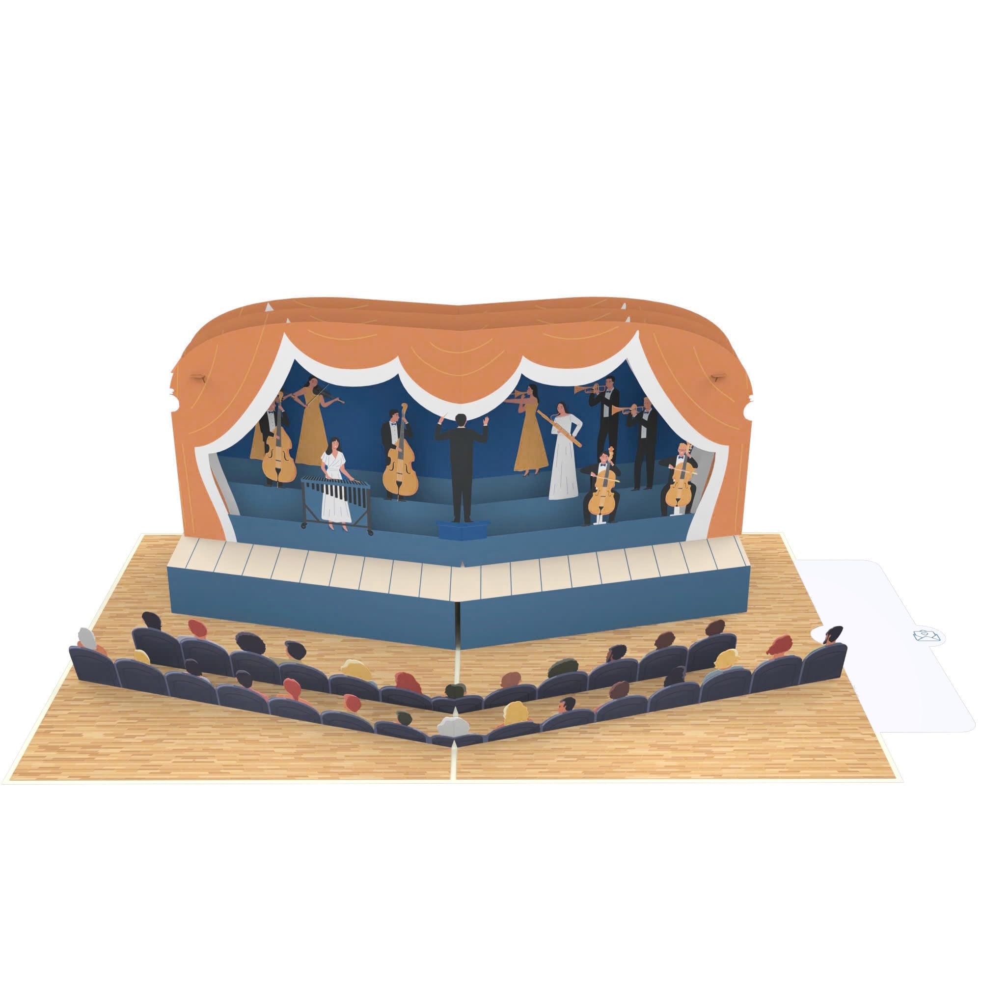 Biglietto Pop-Up 3D Teatro E Concerto – Originale Idea Regalo Con Busta Inclusa, Fatto A Mano (15x15 Cm)