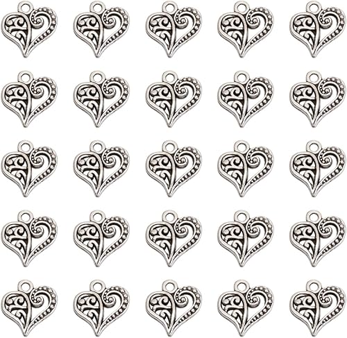 100 colgantes flotantes de metal tibetano de plata antigua para manualidades y fabricación de joyas