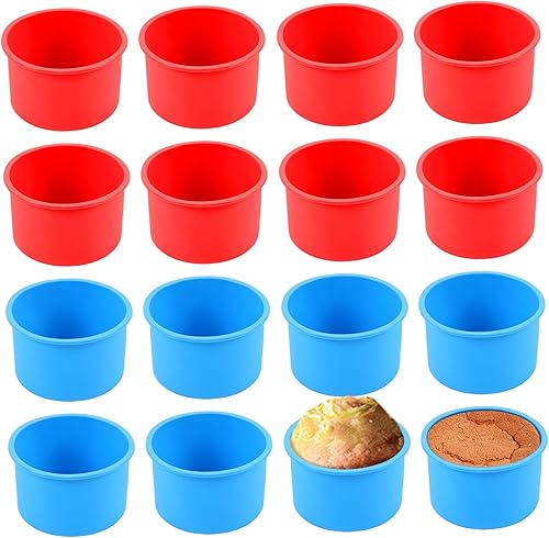 12 moldes de silicona para tartas, molde redondo antiadherente de silicona de 4 pulgadas, fácil de limpiar, molde para hornear para sartenes de