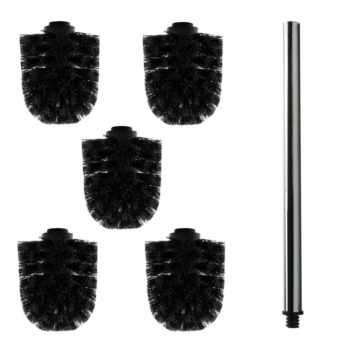 Daloual5 x Replacement Brush Heads Black + Handle 40 cm / Replacement Toilet Brush