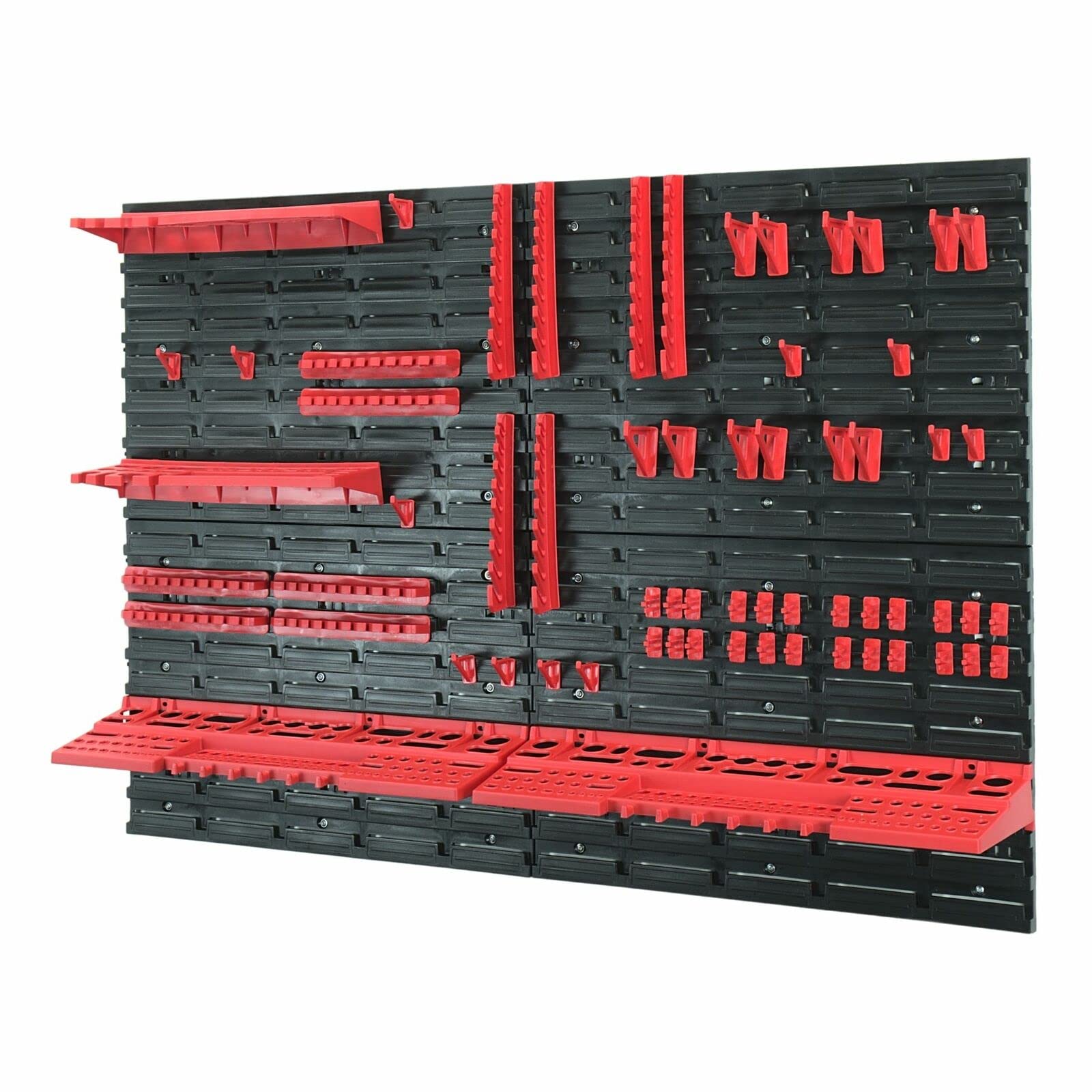 68-tlg. Werkzeugwand Set - 1152 mm x 780 mm - Lochwand Werkstatt, Werkstattwand mit Werkzeughaltern, Werkstatteinrichtung, Wandregal - für Werkstatt, Garage - Erweiterbar, Kunststoff