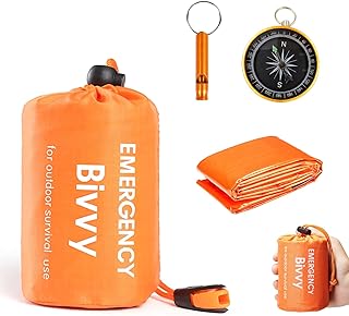 Survival Bag, Emergency Sleeping Bag, Survival Sleeping Bag, Reusable Survival Bivvy Bag,Waterproof Emergency Blanket, Ultralight, Heat-Repellent, Cold Protection for Outdoor Camping Hiking Hiking