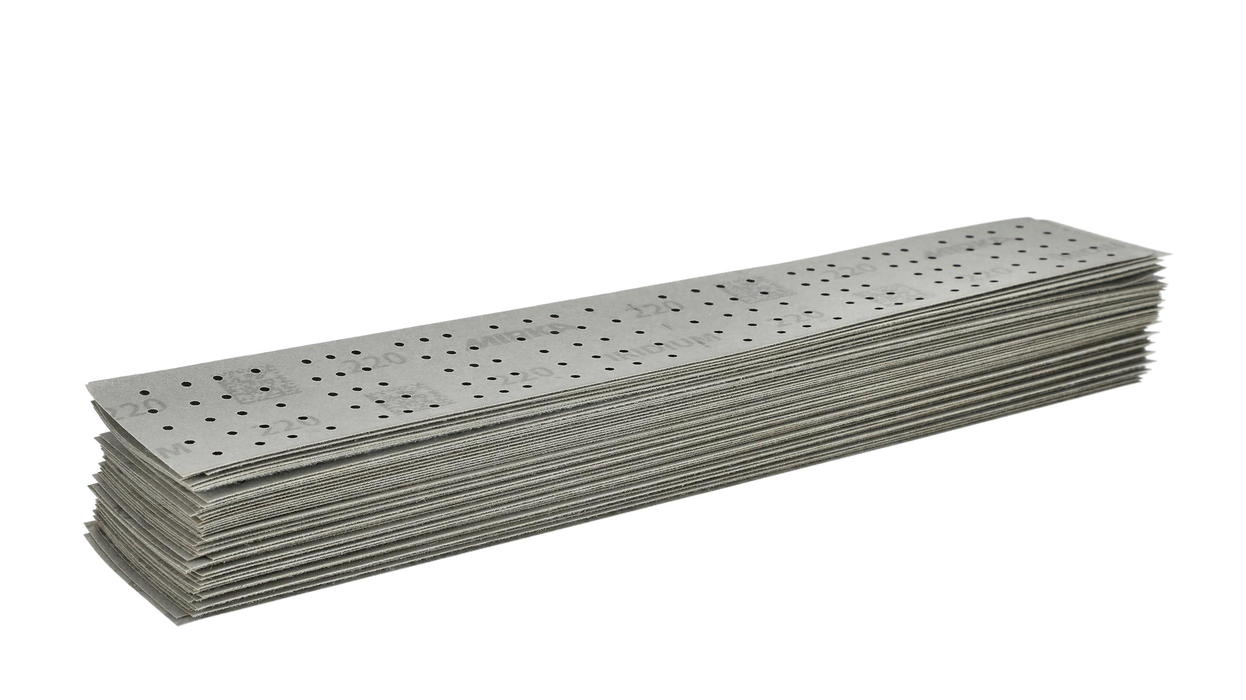 Mirka carta abrasiva Iridium 70x400mm grana 140 a strappo perforata | Premium carta abrasiva Mirka a strappo grana 220 perforata ideale per levigatura vernice stucco legno acciaio minerali