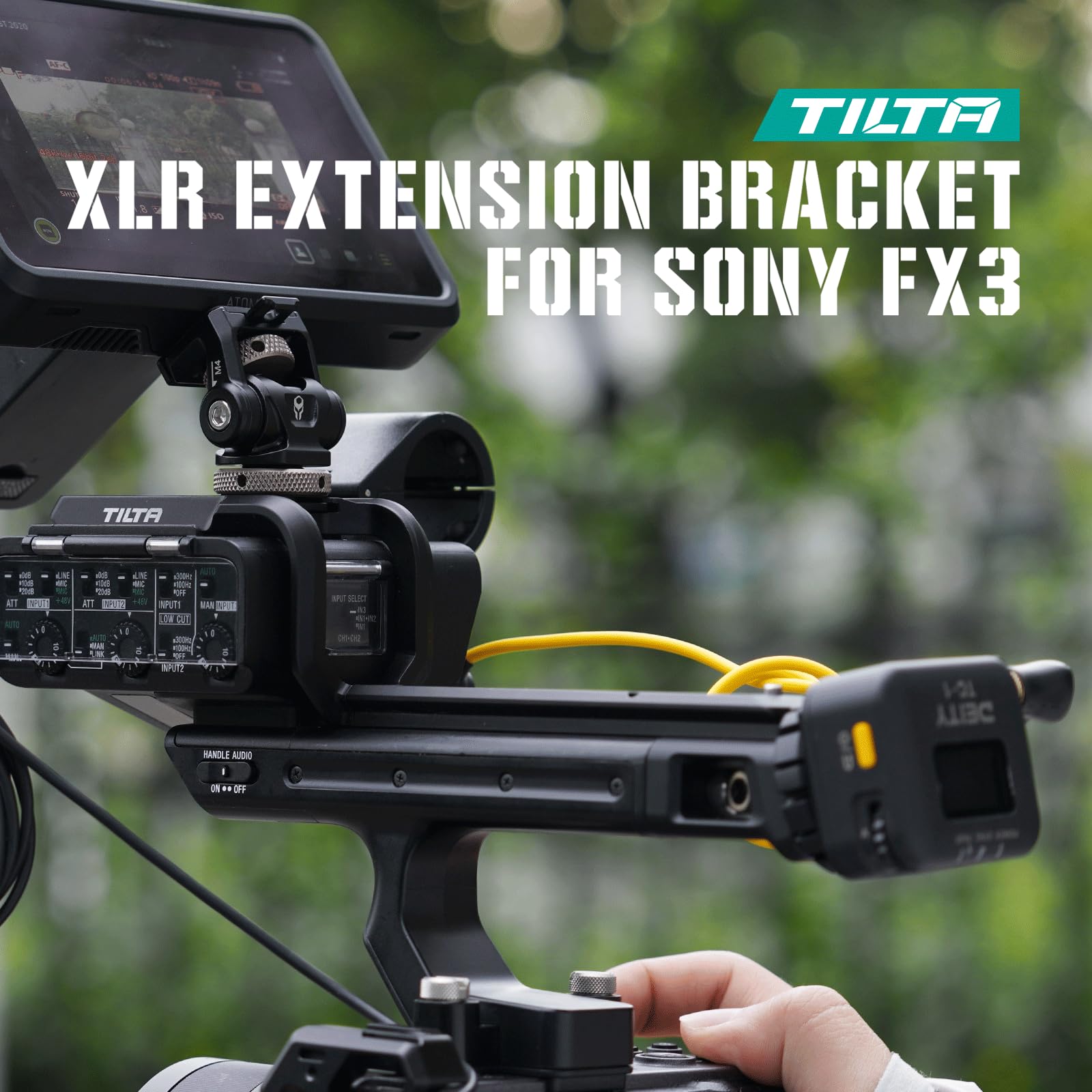Tilta FX3 FX30 XLR Soporte de extensión de agarre compatible con Sony FX30 FX3, con rosca de 1/4 pulg-20 y 3/8 pulg-16, zapata fría, riel OTAN, ligero y duradero, Negro TA-T13-XLR-B