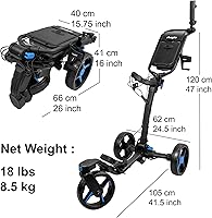 Vista 2 de V3 - Carrito de golf - Carrito de golf - 3 ruedas - Rueda delantera giratoria - Freno de mano - Ligero