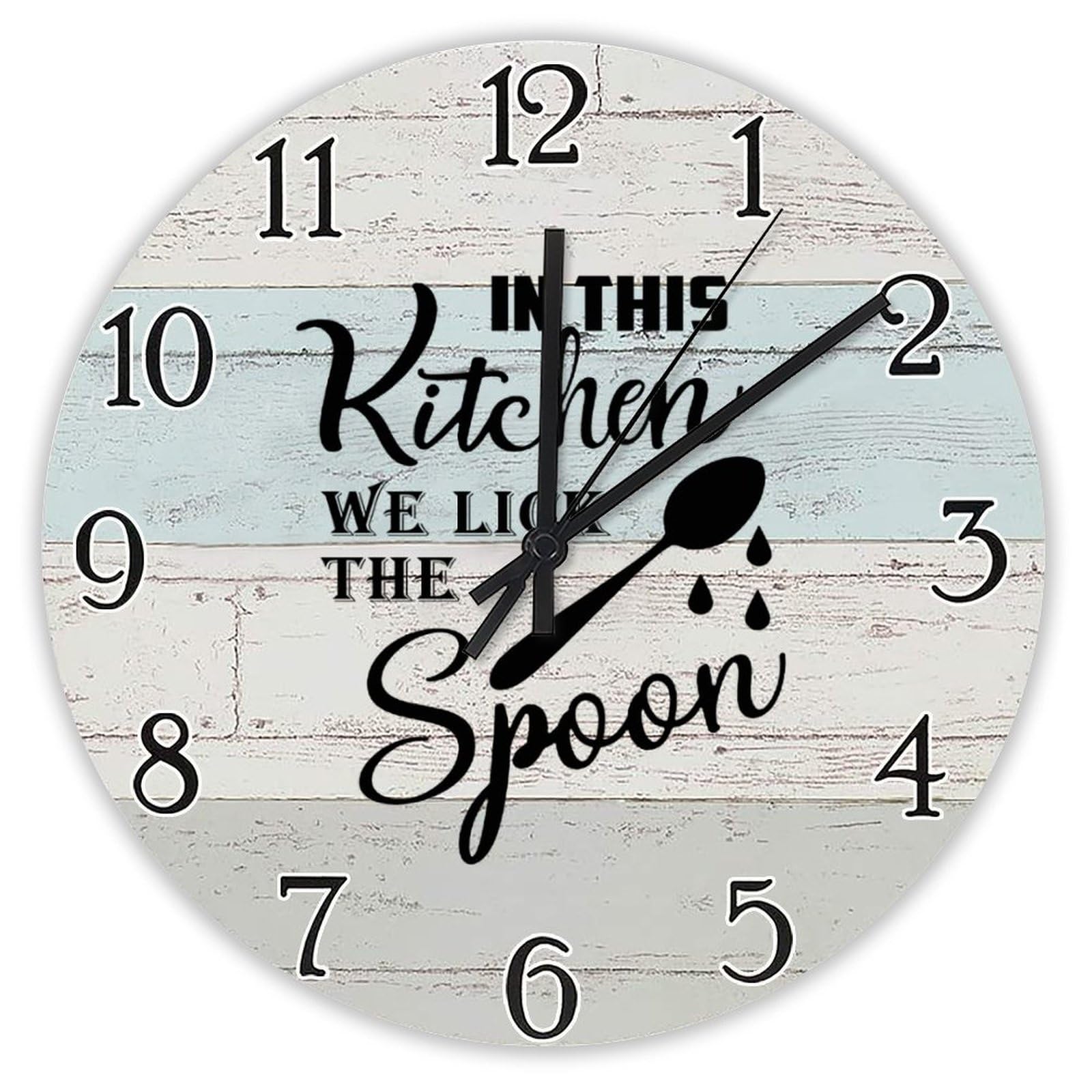 Horloge murale ronde en bois silencieuse avec citation humour fonctionnement à piles