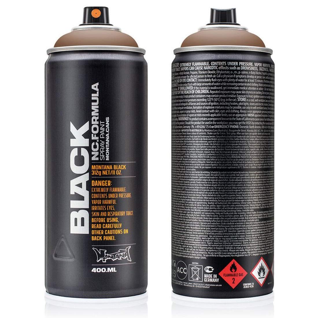 Montana Black Spray Paint Lacquer 400ml Chocolate Matte For Art Graffiti Crafts