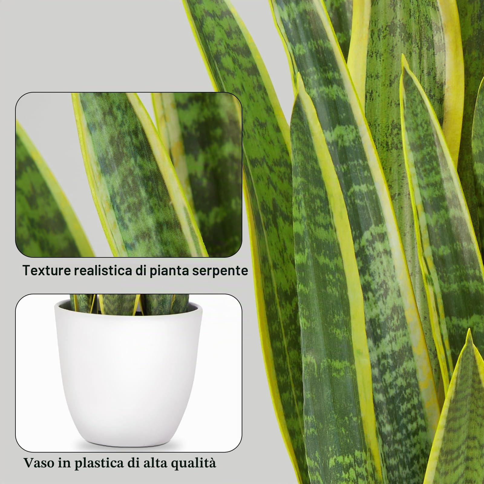 Oairse Sansevieria Pianta Artificiale Grande Pianta di Serpente Artificiale 73 cm Soggiorno Pianta Pianta D'appartamento per Arredamento di Interni Esterni Pianta Artificiale per Giardino
