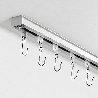 Ceiling Curtain Track, Curtain Track with Roller Hooks, 9ft - 12ft Ceili...