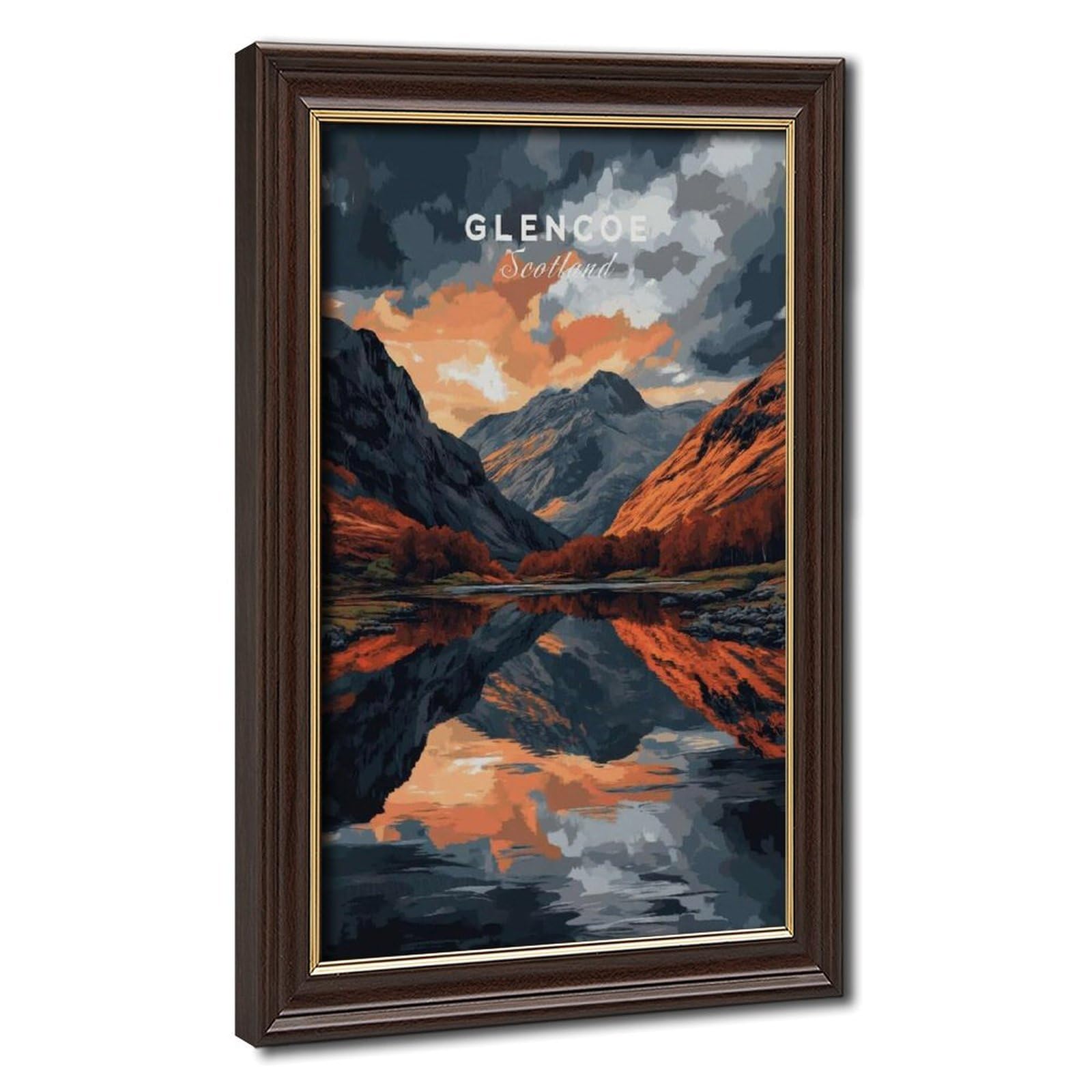 Bareronor Mokume Gane Frame-Style Glencoe Scotland Canvas Poster For Bedroom Decor Gift