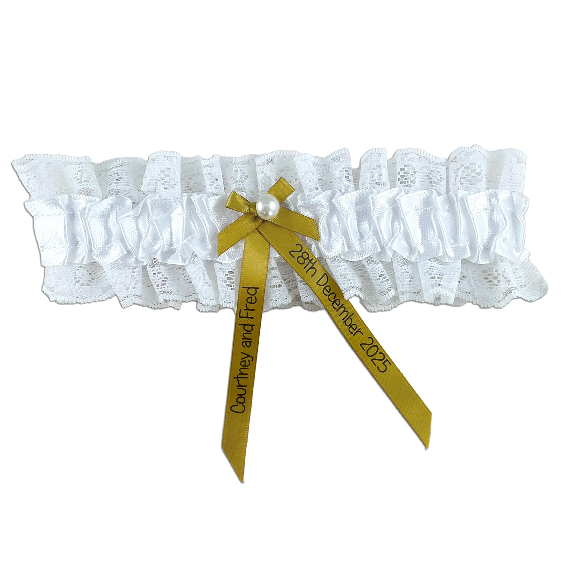 Fuzzy Cactus Gold Personalised Garter - Bride To Be Garters - Something Blue - Wedding Or Hen Party