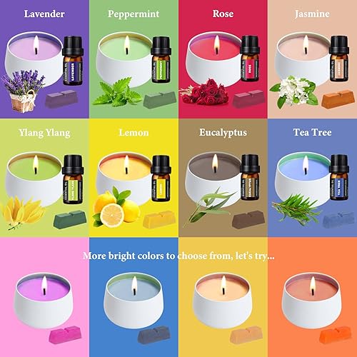 Miniatura 4 de SAEUYVB - Kit completo para fabricar velas para adultos, kit de inicio DIY con plato calentador y suministros para crear decoraciones para el hogar,