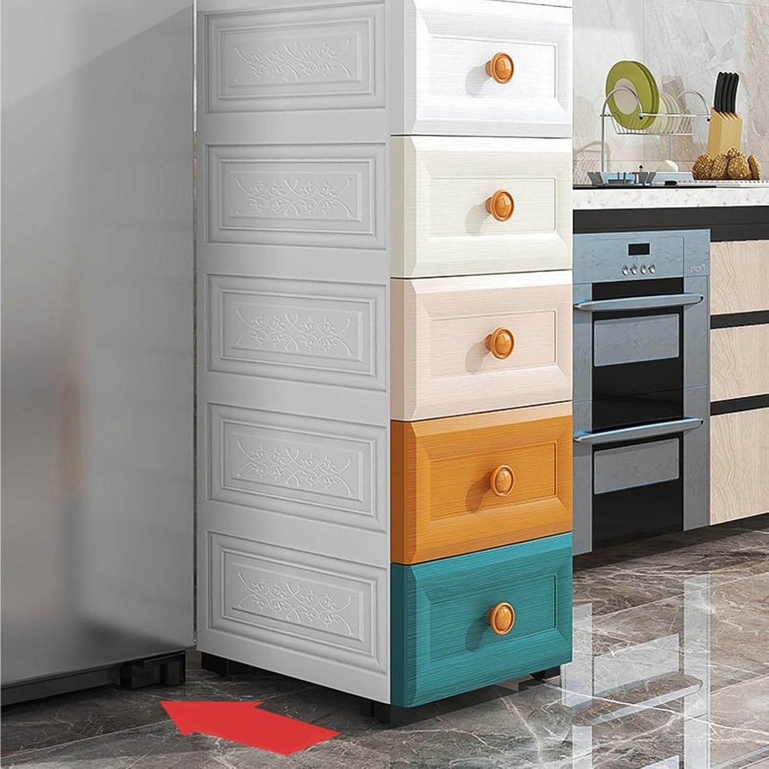 Pull-Out Cabinet Organizer with Hidden Rollers - Kitchen & Bathroom Storage Shelf, Space-Saving Design for Home Use (White, 20 * 30 * 83cm)